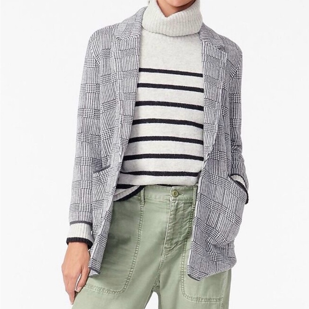 Gray Plaid Blazer j crew Sophie sweater blazer